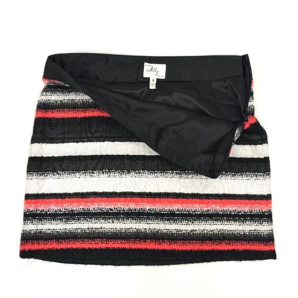 {Milly} Tweed Metallic Mohair Striped Mini Skirt - Picture 5 of 8